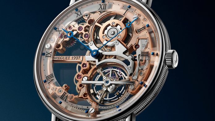 CLASSIQUE TOURBILLON EXTRA-PLAT SQUELETTE 5395 Breguet ha esqueletado su movimiento tourbillon extraplano de 3 mm de grosor. Una hazaña tanto técnica como artística que rinde tributo a los oficios artesanales. Una obra de arte en oro, con masa oscilante periférica y 80 horas de autonomía. CLASSIQUE TOURBILLON EXTRA-PLAT SQUELETTE 5395 Breguet ha esqueletado su movimiento tourbillon extraplano de 3 mm de grosor. Una hazaña tanto técnica como artística que rinde tributo a los oficios artesanales. Una obra de arte en oro, con masa oscilante periférica y 80 horas de autonomía.