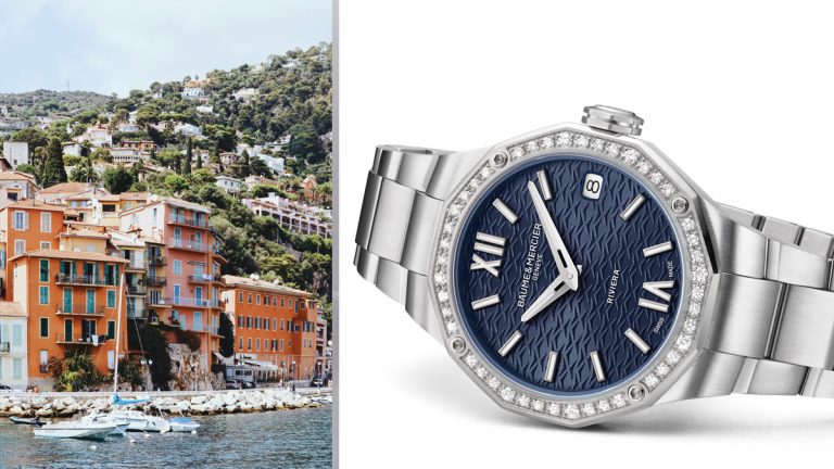 RIVIERA CON DIAMANTES, o el esplendor de las noches de la Riviera francesa La magia de la noche inicia lentamente su marcha en la Riviera francesa con fiestas y galas. El Riviera con diamantes ejerce el poder cautivador de su exquisita silueta de 33 mm de diámetro. Su caja de acero pulido y satinado está protegida por un cristal de zafiro con tratamiento antireflejo en ambas caras.