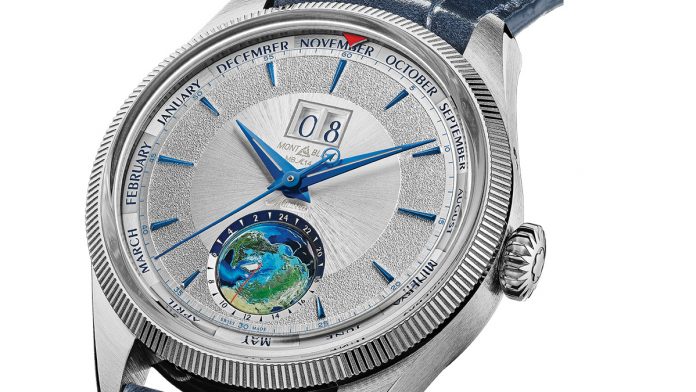 Montblanc_2 Por el fondo de zafiro se pueden apreciar los puentes de alpaca rodiada con côtes de Genève, bordes biselados a mano y el tren de ruedas chapado en oro, con motivo circular, biselado y engarces de diamante en ambos lados.