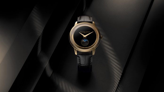 FC El nuevo Classics Moneta Moonphase fusiona tradición suiza y diseño contemporáneo. Su caja dorada y su esfera negra convierten esta pieza en un reloj de lujo cargado de personalidad.