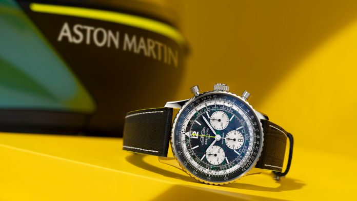 Aston Martin y Breitling anuncian una colaboración global como socios relojeros oficiales, uniendo alta relojería, automovilismo y Fórmula 1 en una alianza histórica.