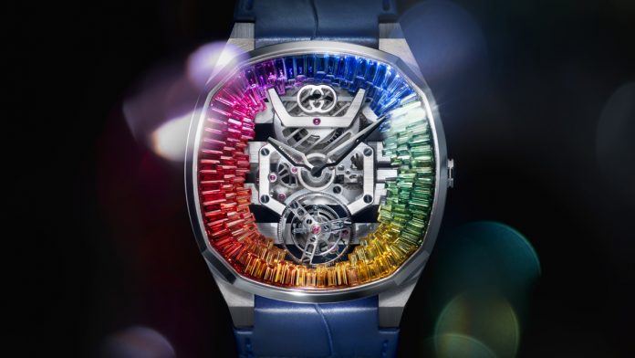 Gucci presenta sus novedades de Alta Relojería 2026: G-Timeless Métiers d’Art y GUCCI 25H con tourbillon, gemas y artesanía excepcional.